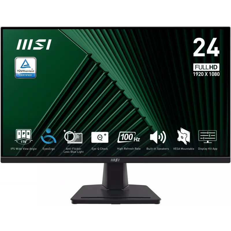 LCD monitor MSI Pro MP245G 23.8 tolli Full HD (1920×1080), IPS, 4 ms, 300 cd/m², VESA, sisseehitatud kõlarid