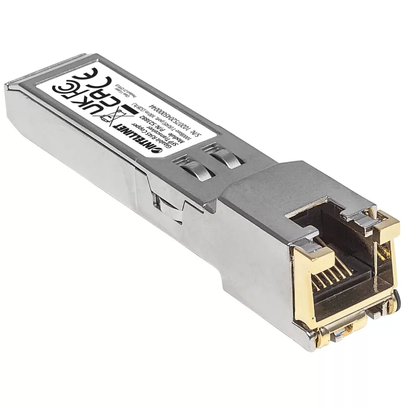 Intellinet transiiver Module Optical, Gigabit RJ45 Copper SFP, 1000Base-T (RJ45) port, 100 m, MSA-ühilduv, samaväärne Cisco GLC-T-ga, Ethernet, Fiiber, kolmeaastane garantii