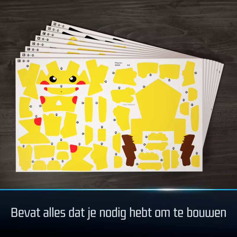 4D Build, Pokémon Pikachu 3D mudelikomplekt, Pokémon figuur, Kanto esimeste partnerite kollektsioon, lauakaunistus, 201 tk, vanusele 12+