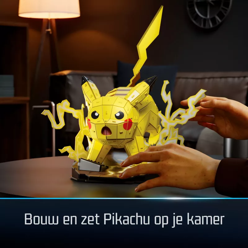 4D Build, Pokémon Pikachu 3D mudelikomplekt, Pokémon figuur, Kanto esimeste partnerite kollektsioon, lauakaunistus, 201 tk, vanusele 12+