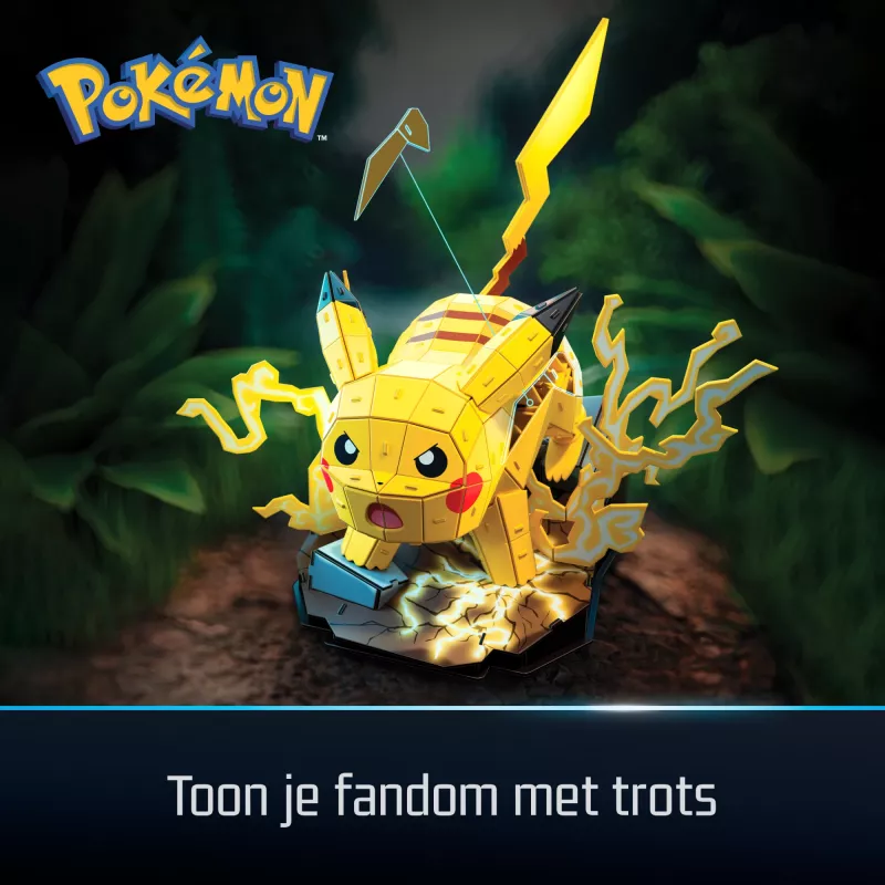 4D Build, Pokémon Pikachu 3D mudelikomplekt, Pokémon figuur, Kanto esimeste partnerite kollektsioon, lauakaunistus, 201 tk, vanusele 12+