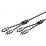 Audiokaabel WENTRONIC Goobay 65292 — 2×RCA isane - 2×RCA isane, 1 m, vask, kullatud, magnetiliselt varjestatud