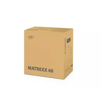 PC-korpus DeepCool MATREXX 40 3FS Micro Tower — Micro ATX/Mini-ITX, karastatud klaas, toetab 3x140/2x120 ventilaatorit, GPU kuni 320 mm, 2x3,5-tolline + 2x2,5-tolline, must