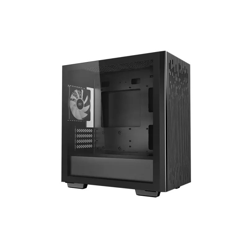 PC-korpus DeepCool MATREXX 40 3FS Micro Tower — Micro ATX/Mini-ITX, karastatud klaas, toetab 3x140/2x120 ventilaatorit, GPU kuni 320 mm, 2x3,5-tolline + 2x2,5-tolline, must