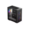 PC-korpus DeepCool MATREXX 40 3FS Micro Tower — Micro ATX/Mini-ITX, karastatud klaas, toetab 3x140/2x120 ventilaatorit, GPU kuni 320 mm, 2x3,5-tolline + 2x2,5-tolline, must