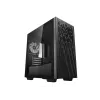 PC-korpus DeepCool MATREXX 40 3FS Micro Tower — Micro ATX/Mini-ITX, karastatud klaas, toetab 3x140/2x120 ventilaatorit, GPU kuni 320 mm, 2x3,5-tolline + 2x2,5-tolline, must