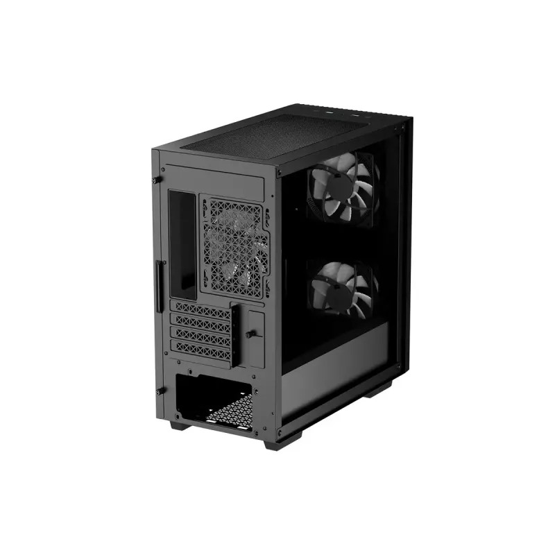 PC-korpus DeepCool MATREXX 40 3FS Micro Tower — Micro ATX/Mini-ITX, karastatud klaas, toetab 3x140/2x120 ventilaatorit, GPU kuni 320 mm, 2x3,5-tolline + 2x2,5-tolline, must