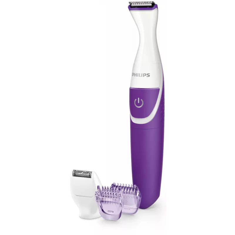 Bikiinitsooni trimmer Philips Essential BRT383/15, 3 pikkuseastet, AA-patarei, 120 min tööaega, valge/lilla