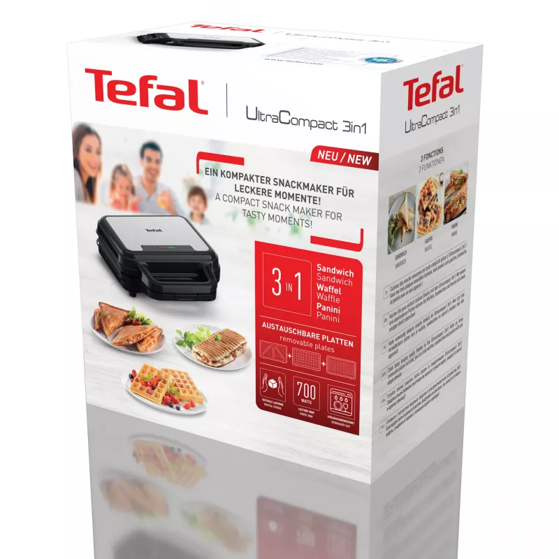 Tefal SW383D10 võileivagrill 700 W Must, Roostevaba teras