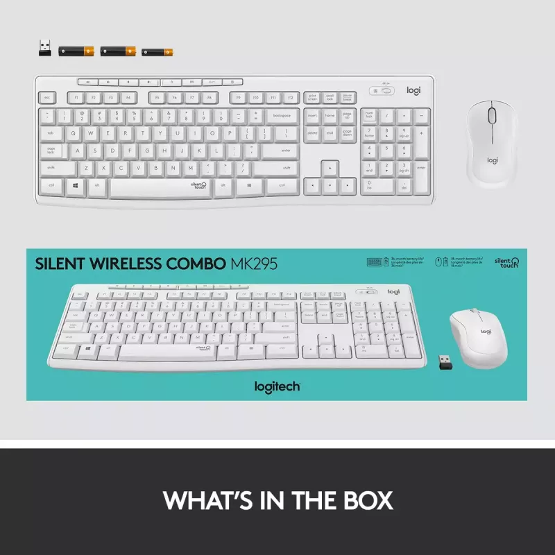 Juhtmeta klaviatuuri ja hiire komplekt Logitech MK295 Silent