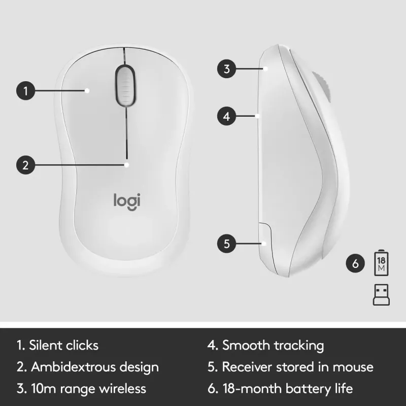Juhtmeta klaviatuuri ja hiire komplekt Logitech MK295 Silent