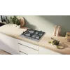 Sisseehitatud gaasipliit Bosch Serie 4 PGH6B5K90, 4-tsooniline roostevaba teras, 60 cm, pöördnupud, wok-põleti
