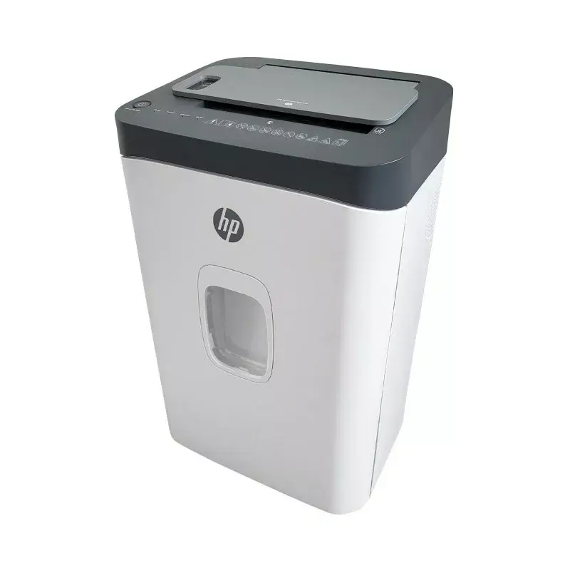 Paberipurustaja HP ONESHRED Auto 200CC — automaatse söötmisega 200-leheline mahutavus, mikropeenestus P-4, 28 l prügikast, valge-hall