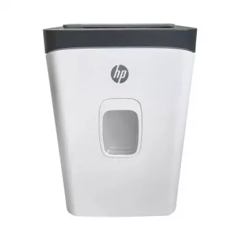 Paberipurustaja HP ONESHRED Auto 200CC — automaatse söötmisega 200-leheline mahutavus, mikropeenestus P-4, 28 l prügikast, valge-hall