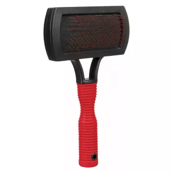 Brush Trixie 2301 rubber grooming brush for cats and dogs, ergonomic anti-slip handle, red/Must