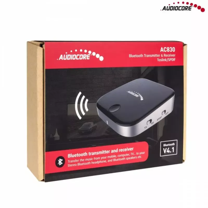 Audiocore AC830 (Baseus Qiyin) Bluetooth 5.0 AUX vastuvõtja, must