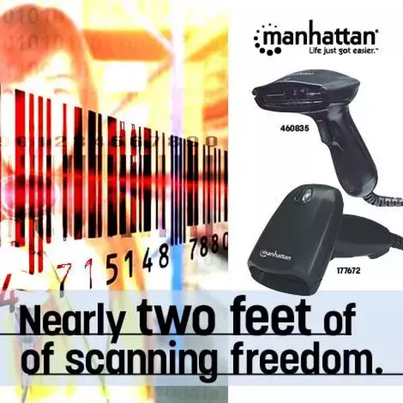 Handheld Barcode Scanner Manhattan Long Range CCD