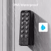 Nutikas ukselukk SwitchBot Keypad Touch — koodi- ja sõrmejäljejuurdepääs, must, CR123A patareid, juhtmevaba, 38×36×112 mm