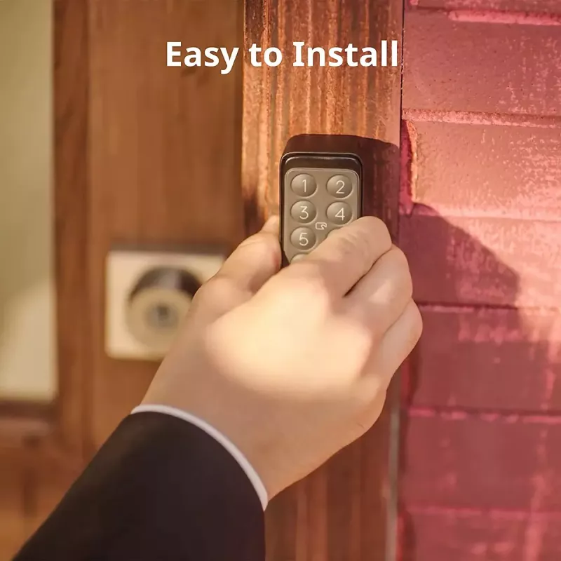 Nutikas ukselukk SwitchBot Keypad Touch — koodi- ja sõrmejäljejuurdepääs, must, CR123A patareid, juhtmevaba, 38×36×112 mm