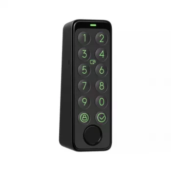 Nutikas ukselukk SwitchBot Keypad Touch — koodi- ja sõrmejäljejuurdepääs, must, CR123A patareid, juhtmevaba, 38×36×112 mm