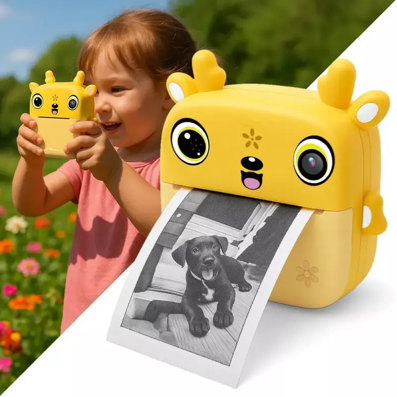 Laste digikaamera MEDIA-TECH SNAPI MT4108 — 8 MP interpoleeritud, 1280x720 LCD, 1000 mAh, USB-C, microSD pesa, kollane