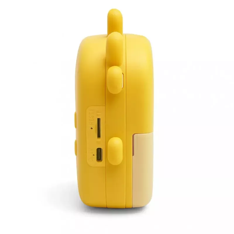 Laste digikaamera MEDIA-TECH SNAPI MT4108 — 8 MP interpoleeritud, 1280x720 LCD, 1000 mAh, USB-C, microSD pesa, kollane