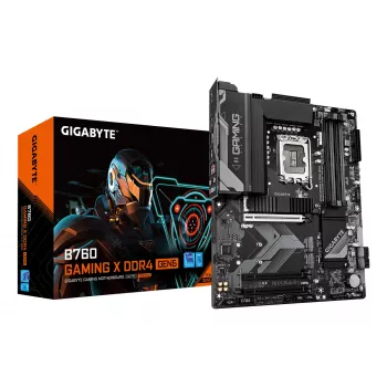 GIGABYTE B760 GAMING X DDR4 GEN5 emaplaat – toetab 14. põlvkonna Inteli Core protsessoreid, 8+1+1 faasi VRM, kuni 5333 MHz DDR4 (OC), 3x PCIe 4.0 M.2, 2.5GbE LAN, USB 3.2 Gen 2