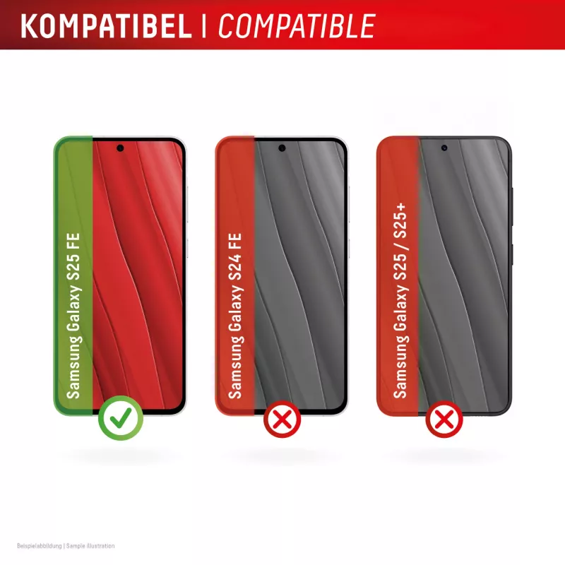 Displex karastatud klaasist ekraani-/tagakaitsja e.v.i. 02204 Samsung Galaxy S25 FE jaoks, läbipaistev, 1 tk