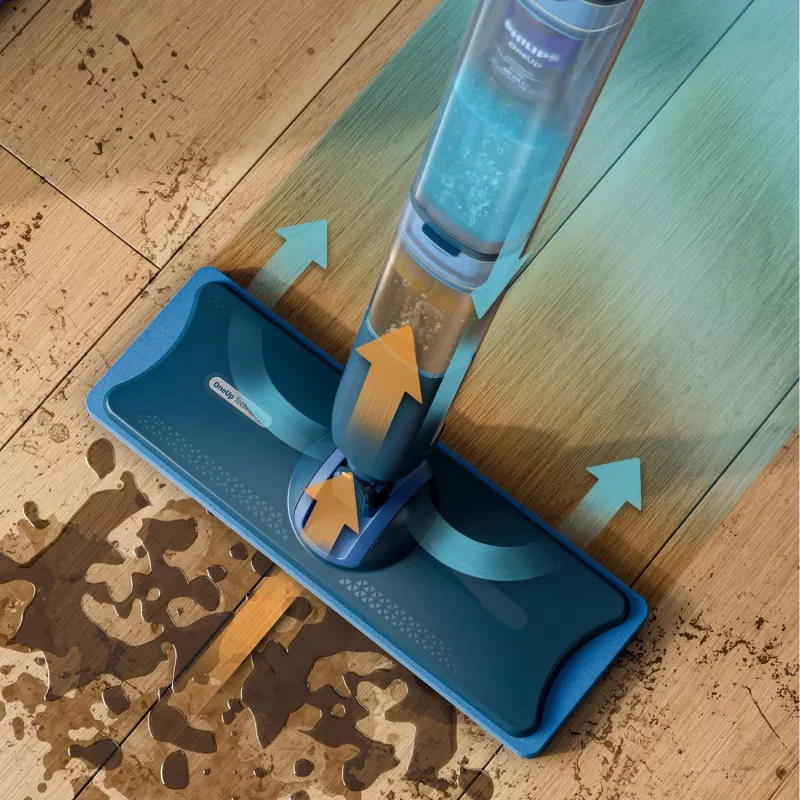 Philips 5000 series OneUp Electric Mop, juhtmeta mop, 0,178 L, sinine, 0,281 L, 70 min, 350 mm