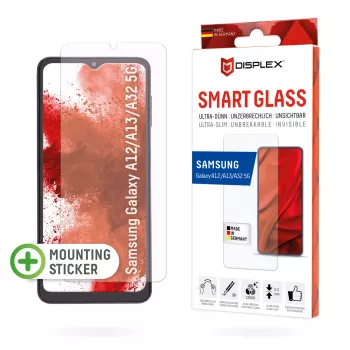 DISPLEX Smart Glass (9H) Samsung Galaxy A12/A13/A32 5G jaoks, paigalduskleebis, purunematu, üliõhuke, nähtamatu