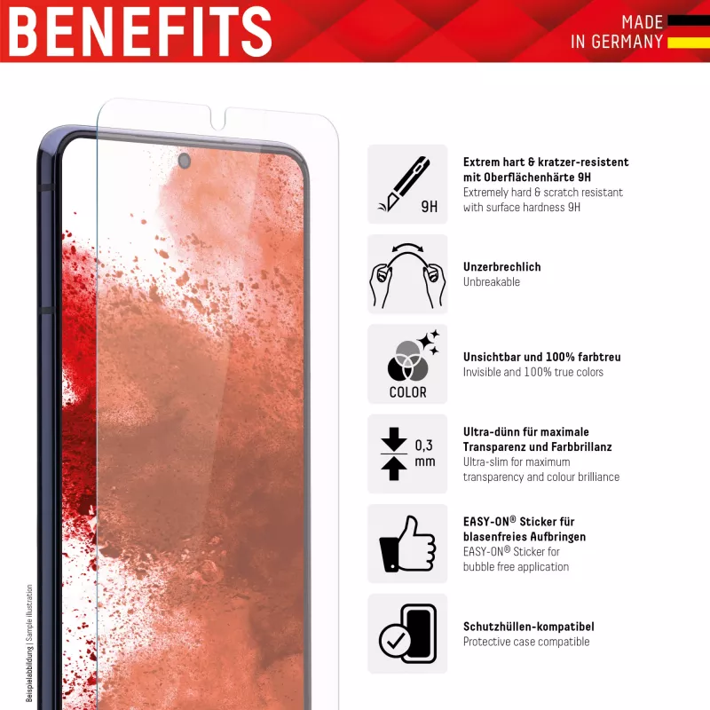 DISPLEX Smart Glass (9H) Samsung Galaxy A12/A13/A32 5G jaoks, paigalduskleebis, purunematu, üliõhuke, nähtamatu