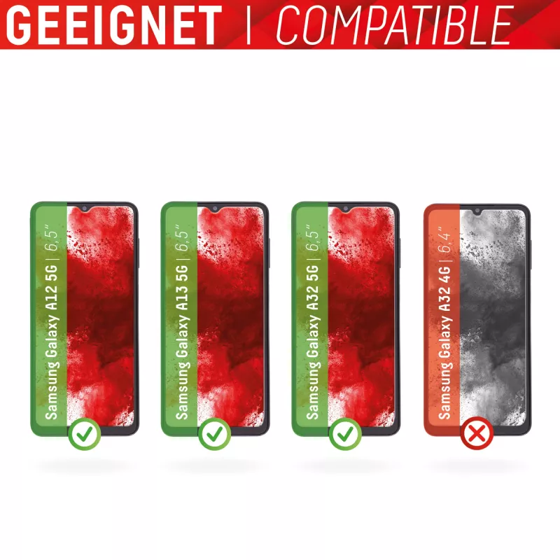 DISPLEX Smart Glass (9H) Samsung Galaxy A12/A13/A32 5G jaoks, paigalduskleebis, purunematu, üliõhuke, nähtamatu
