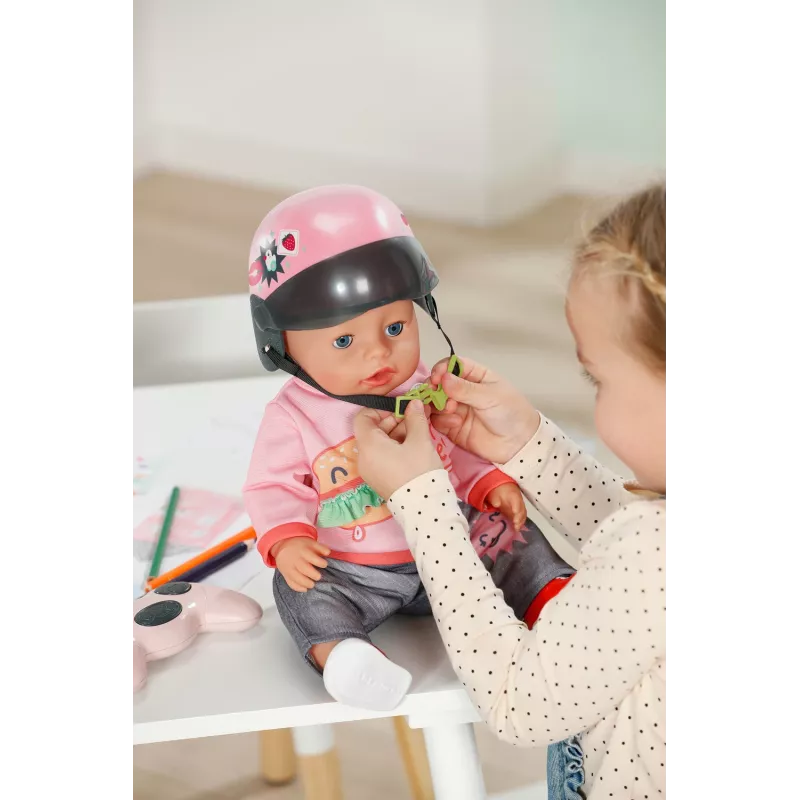 Nuku kiiver ZAPF BABY born E-tõukeratta kiiver 43 cm — tekstiil/plastik, mitmevärviline, vanus 3–12