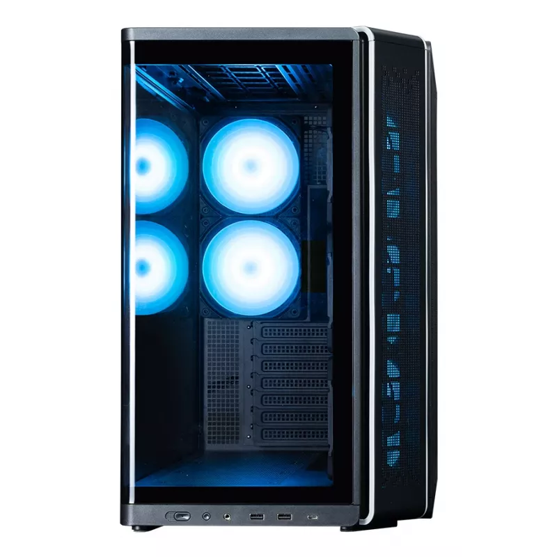 ZALMAN P60 Must arvutikorpus Midi Tower — ATX/Mini-ITX, karastatud klaas, 3×120 mm külje- + 2×120 mm tagaventilaatorid, 290×475×478 mm
