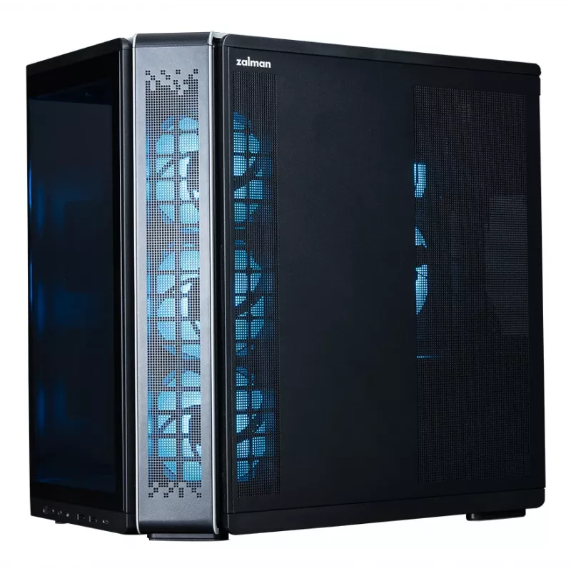 ZALMAN P60 Must arvutikorpus Midi Tower — ATX/Mini-ITX, karastatud klaas, 3×120 mm külje- + 2×120 mm tagaventilaatorid, 290×475×478 mm