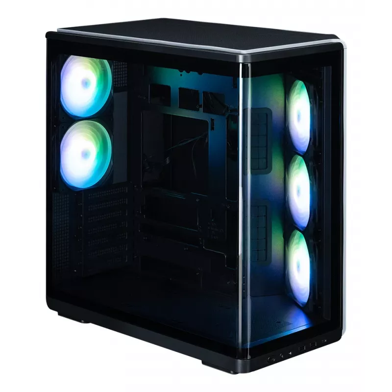 ZALMAN P60 Must arvutikorpus Midi Tower — ATX/Mini-ITX, karastatud klaas, 3×120 mm külje- + 2×120 mm tagaventilaatorid, 290×475×478 mm