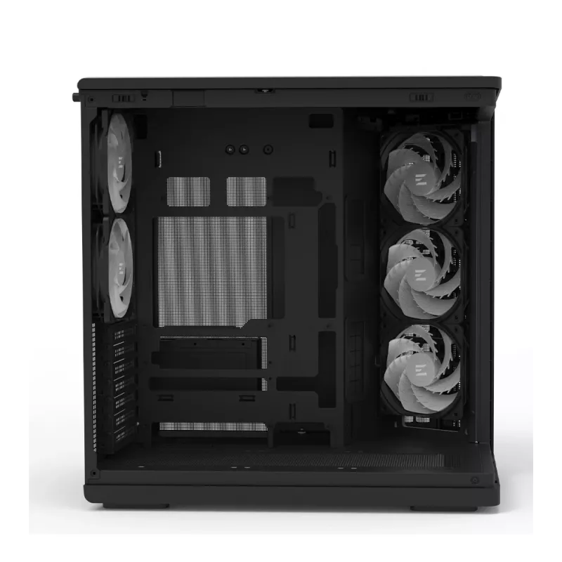 ZALMAN P60 Must arvutikorpus Midi Tower — ATX/Mini-ITX, karastatud klaas, 3×120 mm külje- + 2×120 mm tagaventilaatorid, 290×475×478 mm