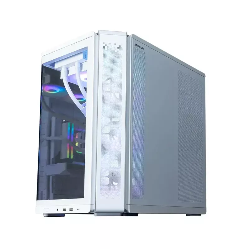 PC korpus ZALMAN P60 Mid-Tower 5 ARGB-ventilaatoriga, valge
