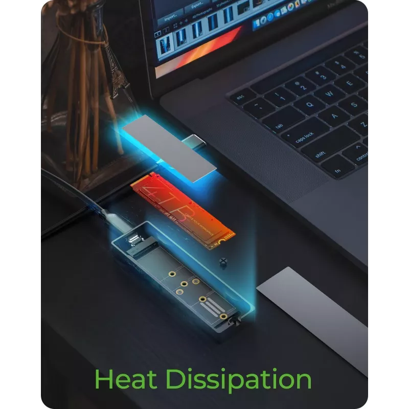 ICY BOX M.2 SATA/NVMe SSD korpus koos USB 3.2 Gen 2 USB-C ja RGB valgustusega