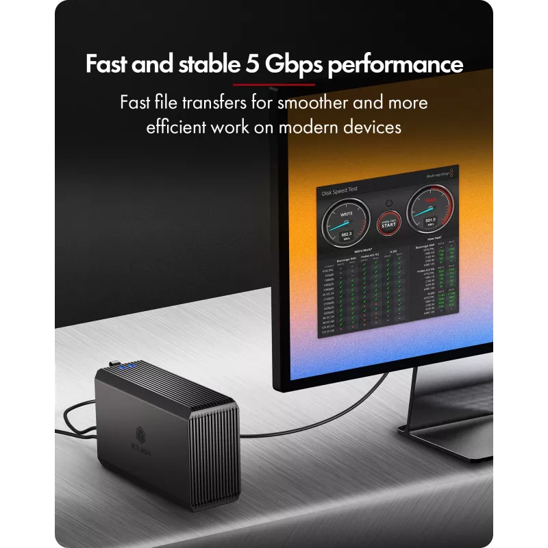 ICY BOX IB-RD3720-CU3 HDD/SSD korpus Must 2,5/3,5 tolli