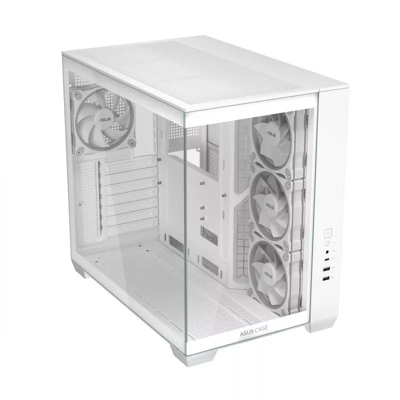 PC-korpus ASUS A32 PLUS/WT/TG/ARGB Mid Tower, valge, ATX, karastatud klaas, ARGB, USB-C, toetab kuni 420 mm GPU-d
