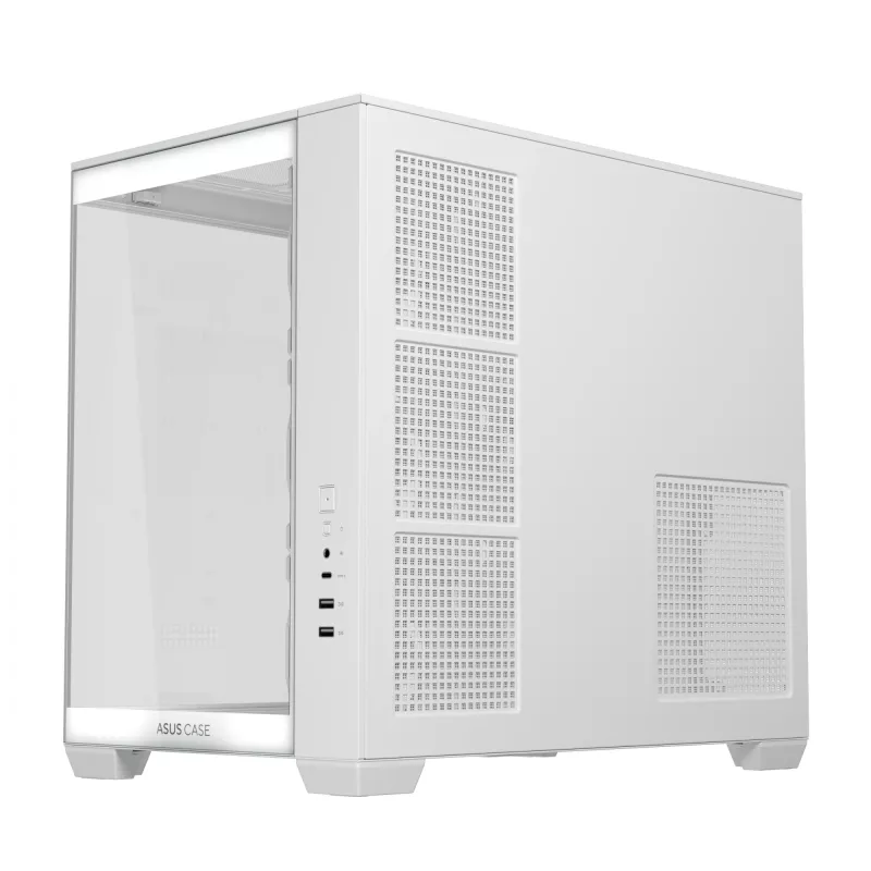 PC-korpus ASUS A32 PLUS/WT/TG/ARGB Mid Tower, valge, ATX, karastatud klaas, ARGB, USB-C, toetab kuni 420 mm GPU-d