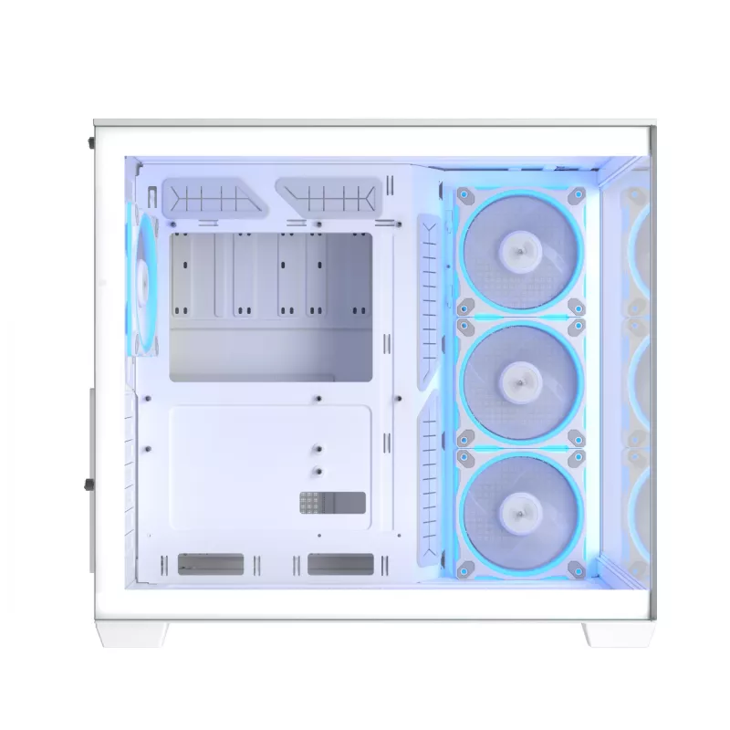 PC-korpus ASUS A32 PLUS/WT/TG/ARGB Mid Tower, valge, ATX, karastatud klaas, ARGB, USB-C, toetab kuni 420 mm GPU-d