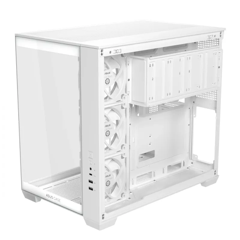 PC-korpus ASUS A32 PLUS/WT/TG/ARGB Mid Tower, valge, ATX, karastatud klaas, ARGB, USB-C, toetab kuni 420 mm GPU-d