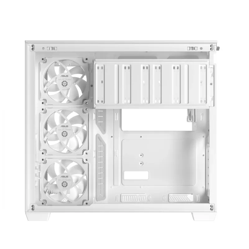 PC-korpus ASUS A32 PLUS/WT/TG/ARGB Mid Tower, valge, ATX, karastatud klaas, ARGB, USB-C, toetab kuni 420 mm GPU-d