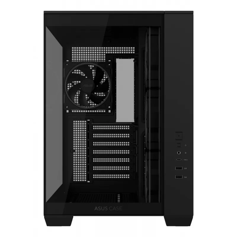PC korpus ASUS A32 PLUS ATX, must — karastatud klaas, RGB ventilaatorid, USB-C, toetab ATX/Micro-ATX/Mini-ITX