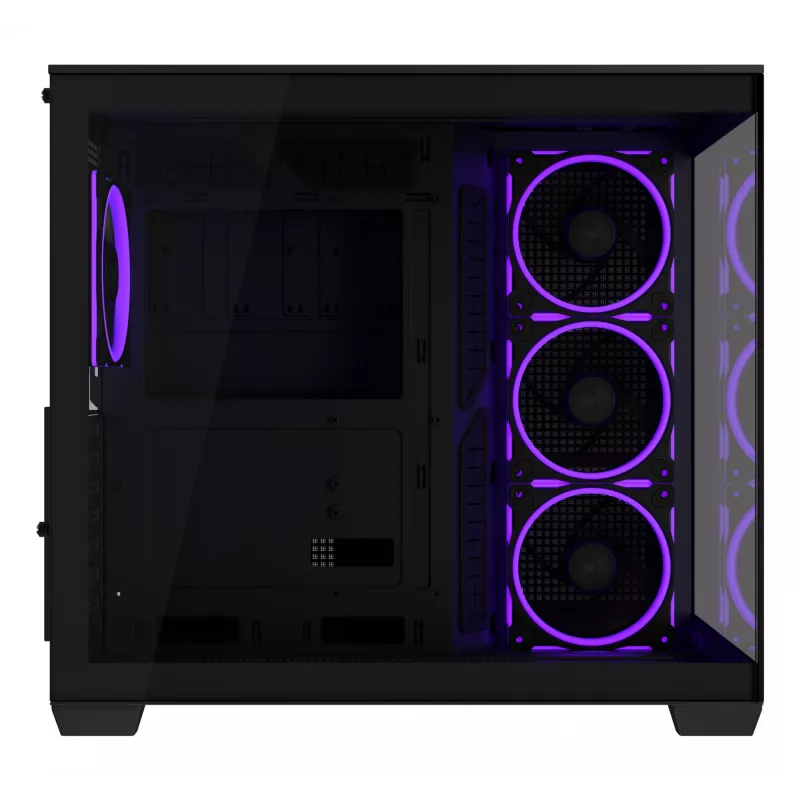 PC korpus ASUS A32 PLUS ATX, must — karastatud klaas, RGB ventilaatorid, USB-C, toetab ATX/Micro-ATX/Mini-ITX
