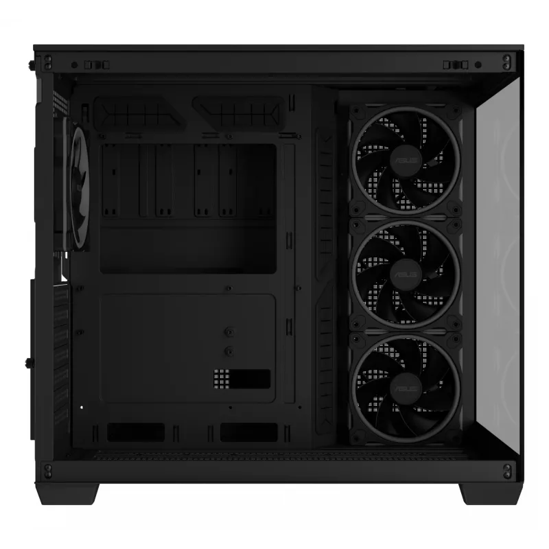 PC korpus ASUS A32 PLUS ATX, must — karastatud klaas, RGB ventilaatorid, USB-C, toetab ATX/Micro-ATX/Mini-ITX