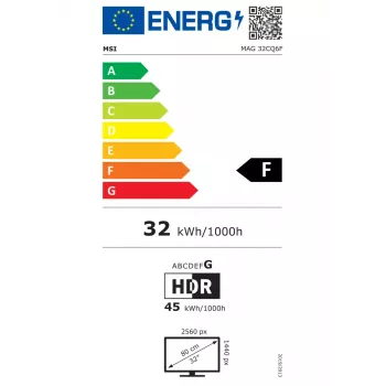 MSI MAG 32CQ6F arvutimonitor 80 cm (31,5 tolli) 2560 x 1440 pikslit Wide Quad HD must