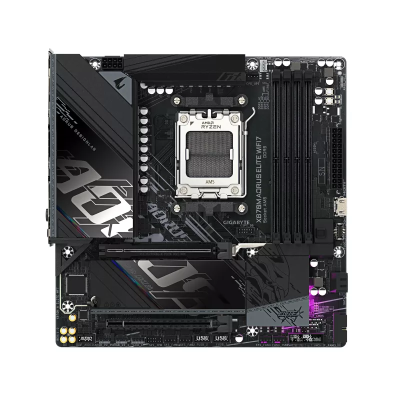 Emaplaat GIGABYTE X870M AORUS ELITE WIFI7, AMD X870, Socket AM5, ATX